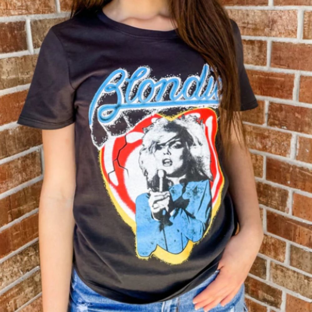 Prince Peter Collection Black Blondie Graphic Tee with Blue, Red, Yellow Accents